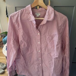 J. Crew Red and White Striped Top